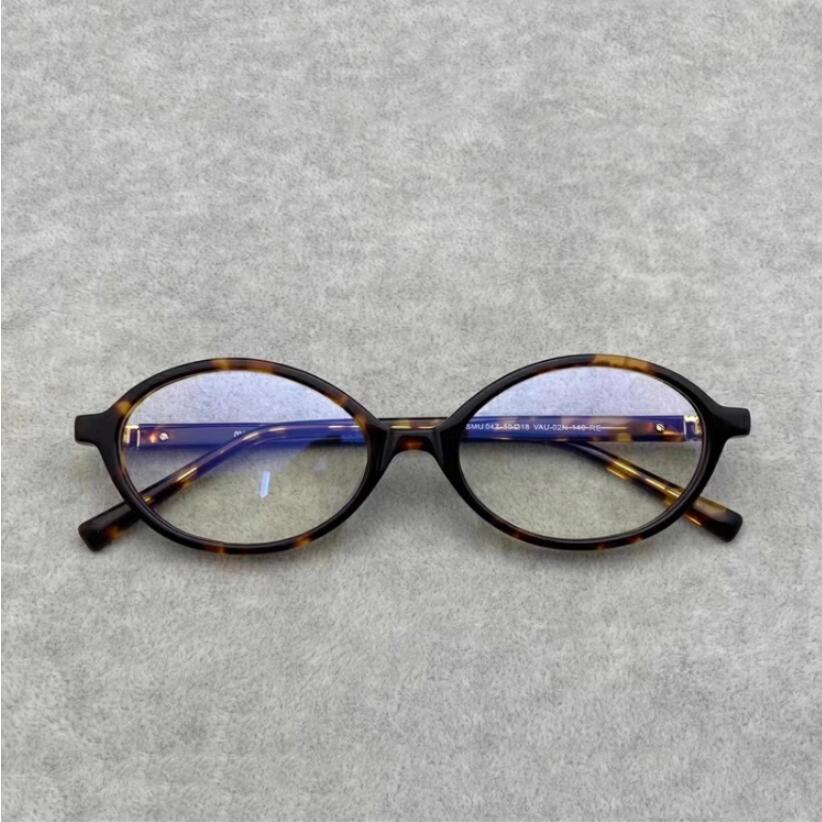 

Очки Miu SMU04Z-F овальной формы с защитой от синего света - стиль Чан Вонён, маленькая ацетатная оправа, готовы для установки линз по рецепту, фотохромные.