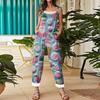 Women's Jumpsuit Halloween Print  Casual Loose Vintage Shoulder Strap Cotton Linen