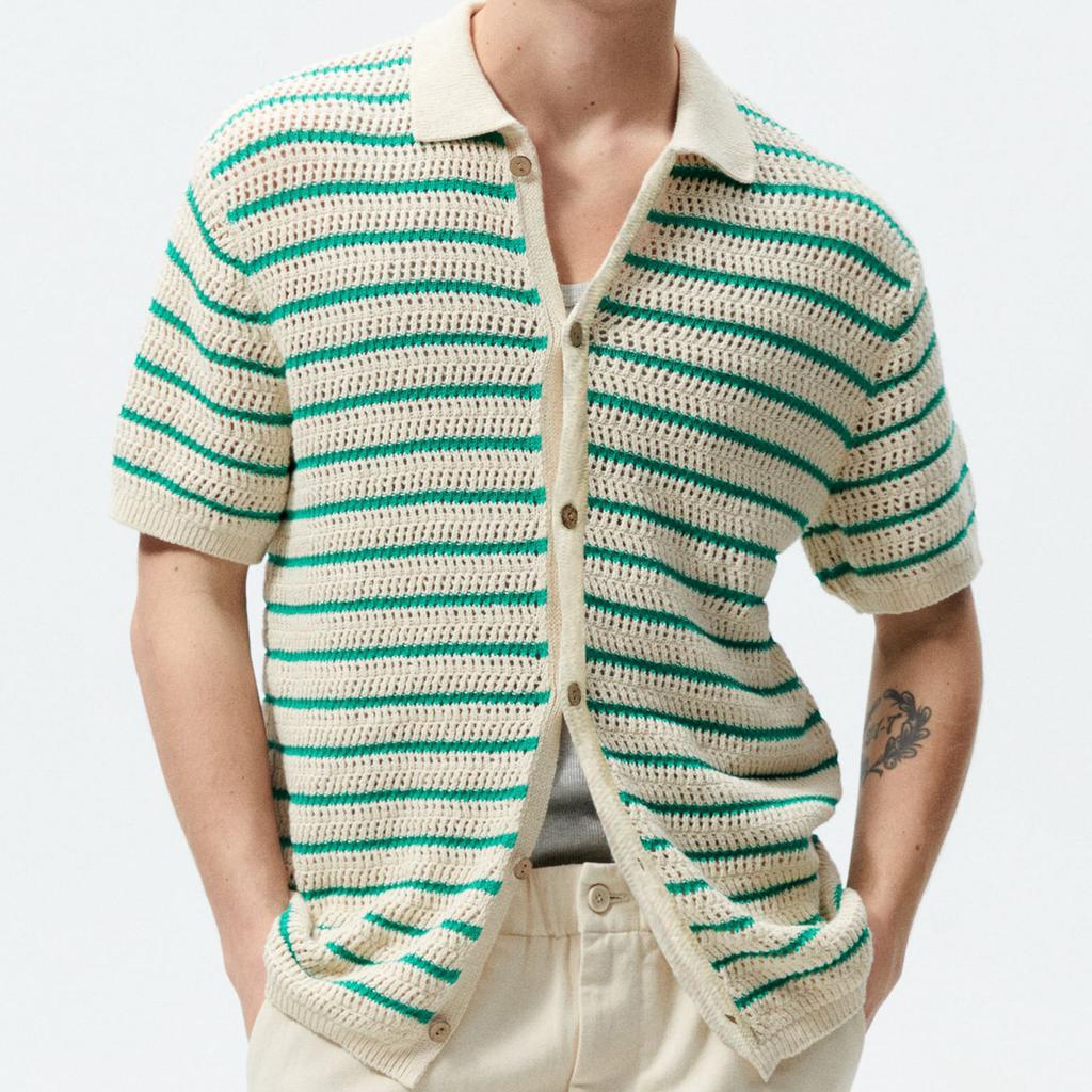 New Men'S Polo Shirt Made Of Pure Cotton With Dropped Shoulders High-Quality Loose Fit For Fitness Versatile For Daily Exercise Short Sleeved Casual