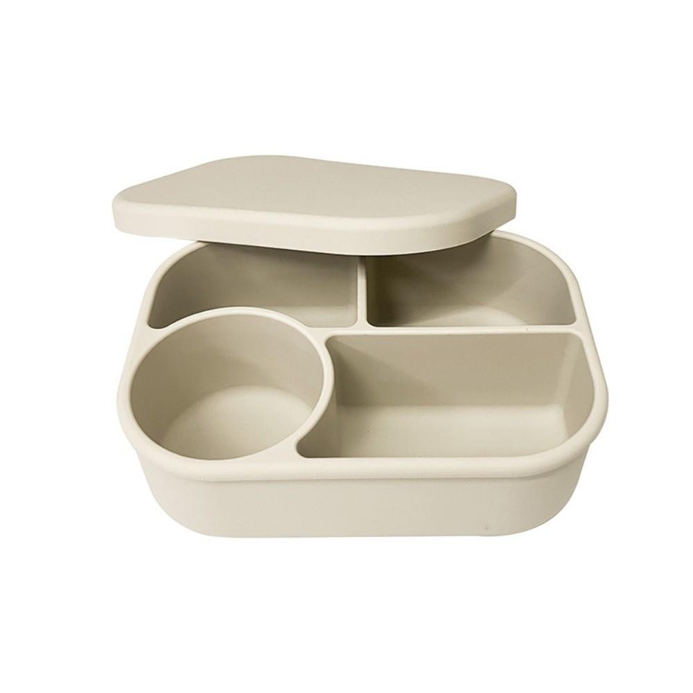 

Leak-Proof Divided Lunch Box 4 Grids Food Storage Container Outdoor Apricot 750ml