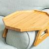 Sofa Armrest Table Foldable Wooden Rhombus Rectangle Tray Snack Groceries Trays Multifunction Wooden Table Household Gadgets
