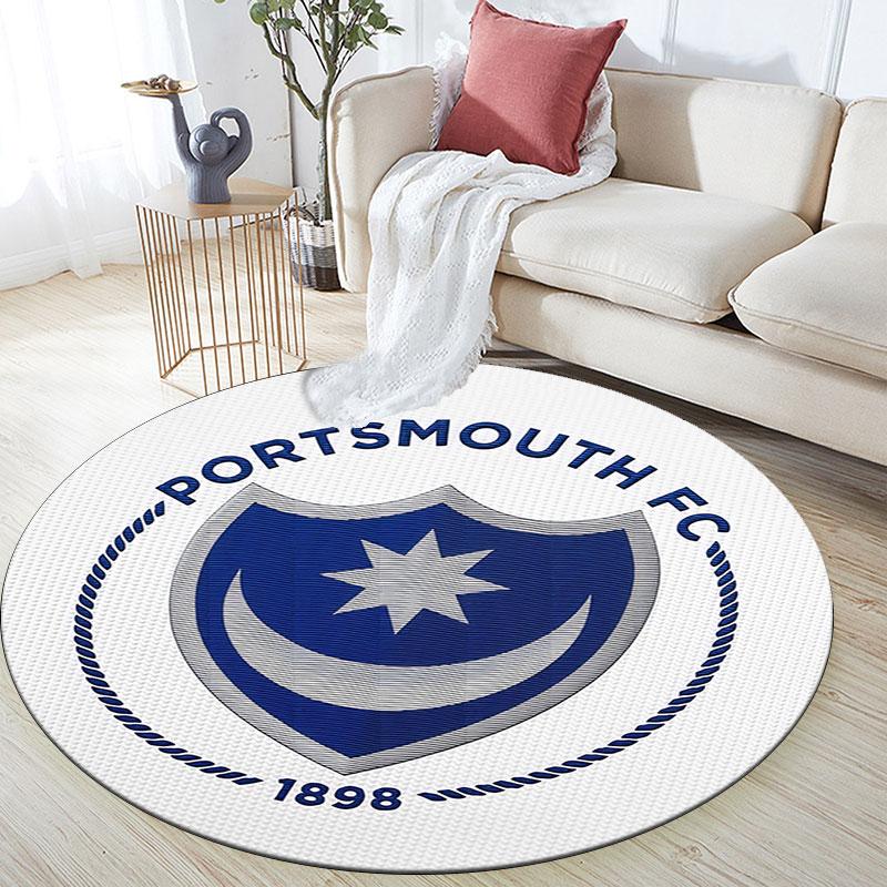 Portsmouth FC Art Pattern Round rug,Carpet Rug for Living Room Bedroom Playroom ,Non-slip Floor Mat,Holiday Gifts and Birthday Gifts.