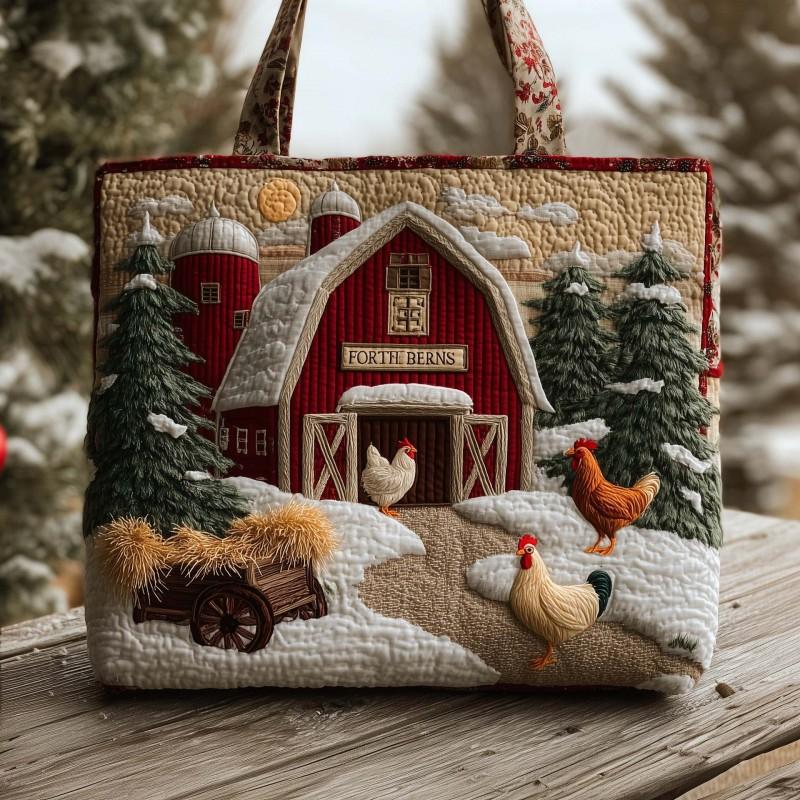 Chick Print Quilted Tote Bag Crossbody Medium Size Street Style Daily Use