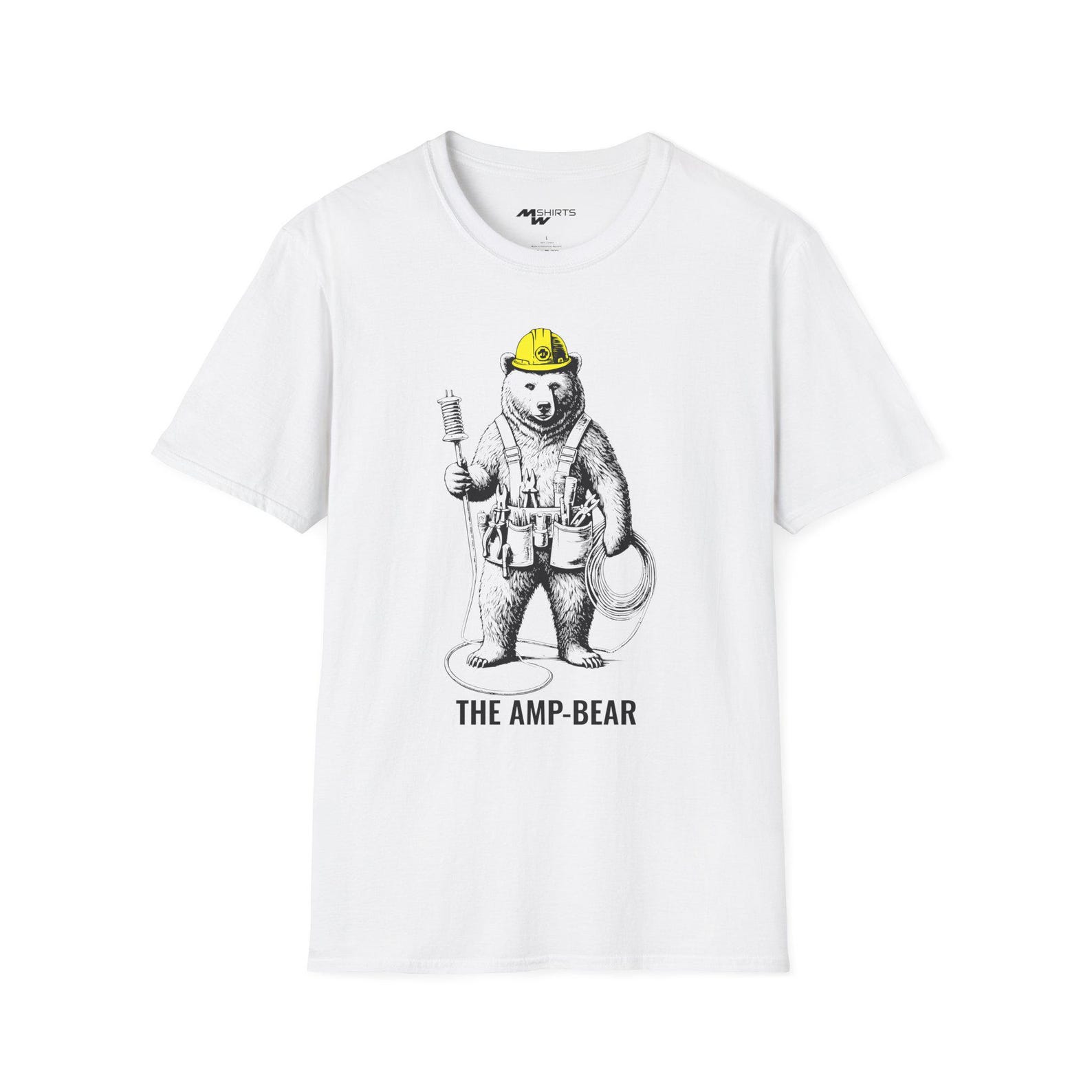 Amp-Bear/ Engraving-Style/ Unisex Softstyle T-Shirt 2XL