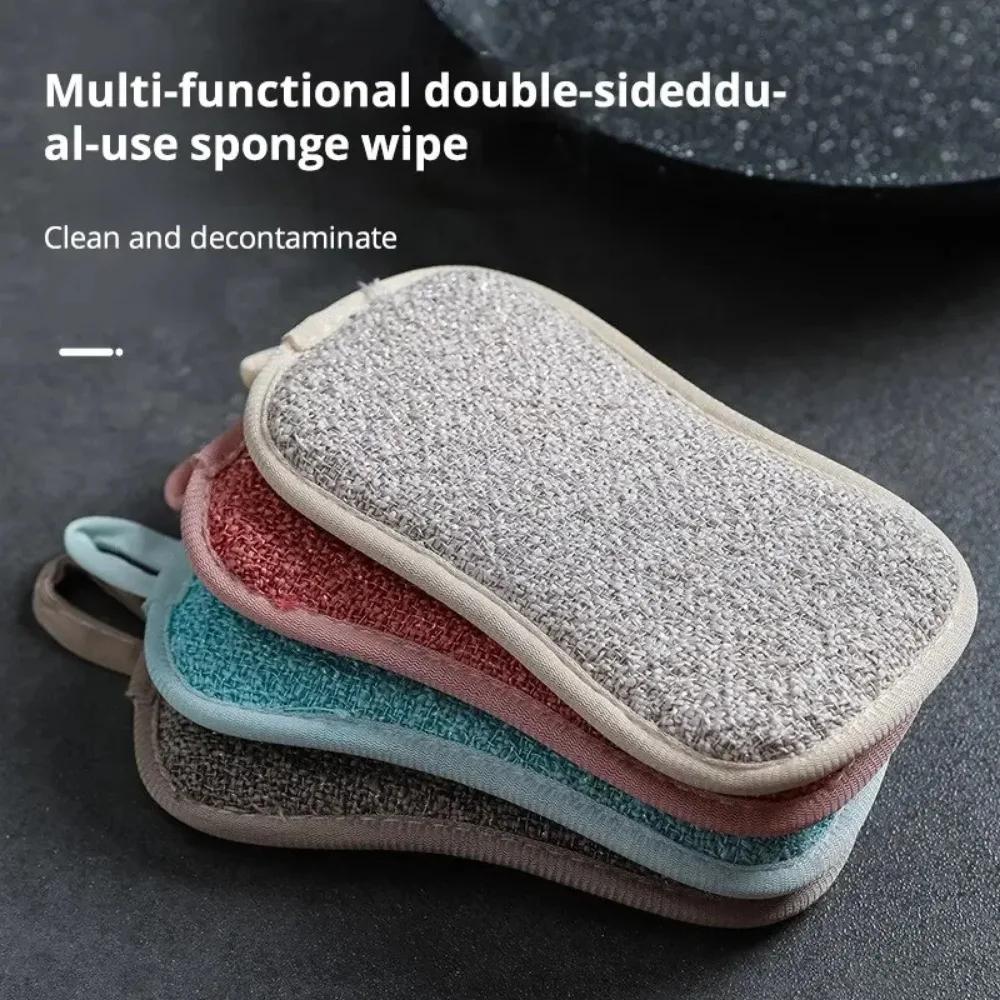 

Kitchen cleaning Double-sided dish cloths thickened dish sponge cleaning cloth decontamination dish cloth Cleaning cloth 1PCS зелений
