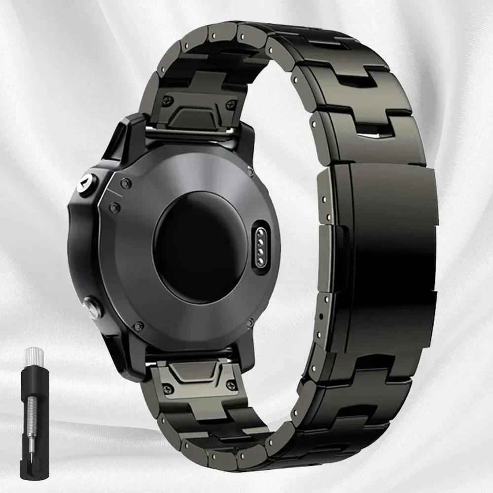 Rychloupínací náramek z titanové slitiny pro Garmin 22mm 26mm Fenix 7X 6X 7 6 Descent MK1 MK2 Epix Gen 2 Řemínek Náramkové doplňky