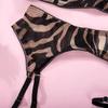 Zebra Pattern Mesh Lingerie - Sexy Three-Piece Set Available Now