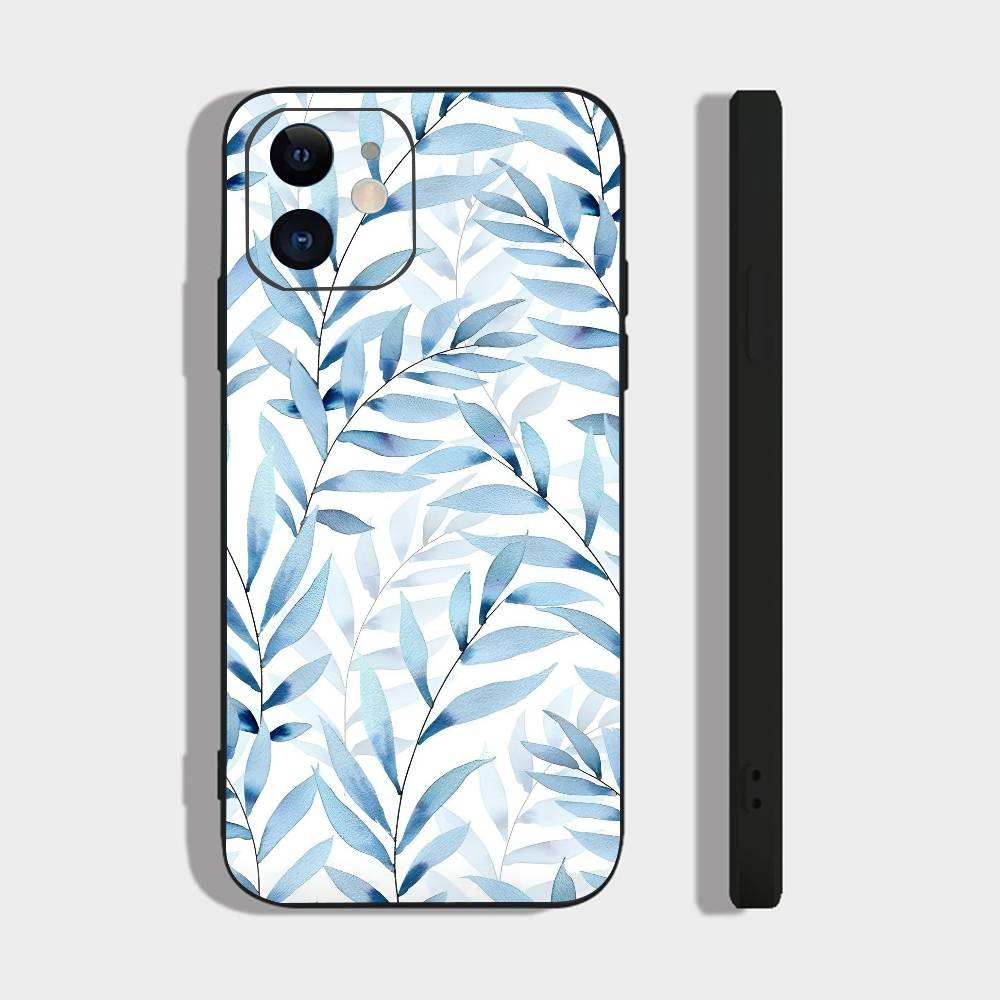 Art Flower For IPhone 13,17,11,12,16,14,15,Plus,Pro Max Soft Silicone Black Phone Case