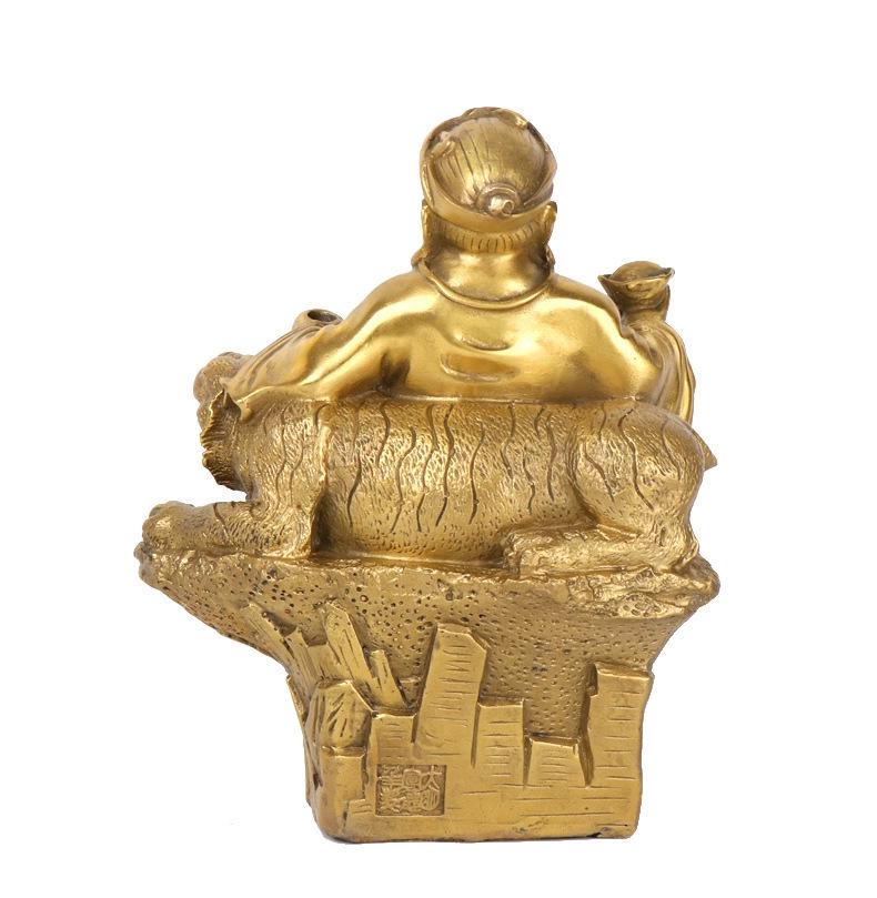 Vietnamesische Kupfer Buddha Figur: Gott des Reichtums und des Wohlstands