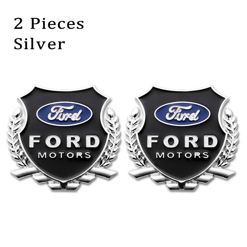 3D Metal Car Tail Sticker Side Door Window Emblem Decal For Ford Fiesta Mk2 Focus Escort Mustang Kuga F150 F250 Exterior Styling