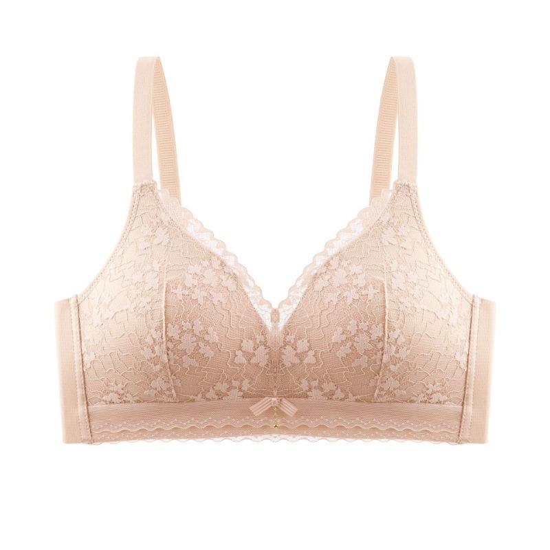 Women Seamless Wireless Push Up Comfortable Gathering Side Collection Thin Cup Bra