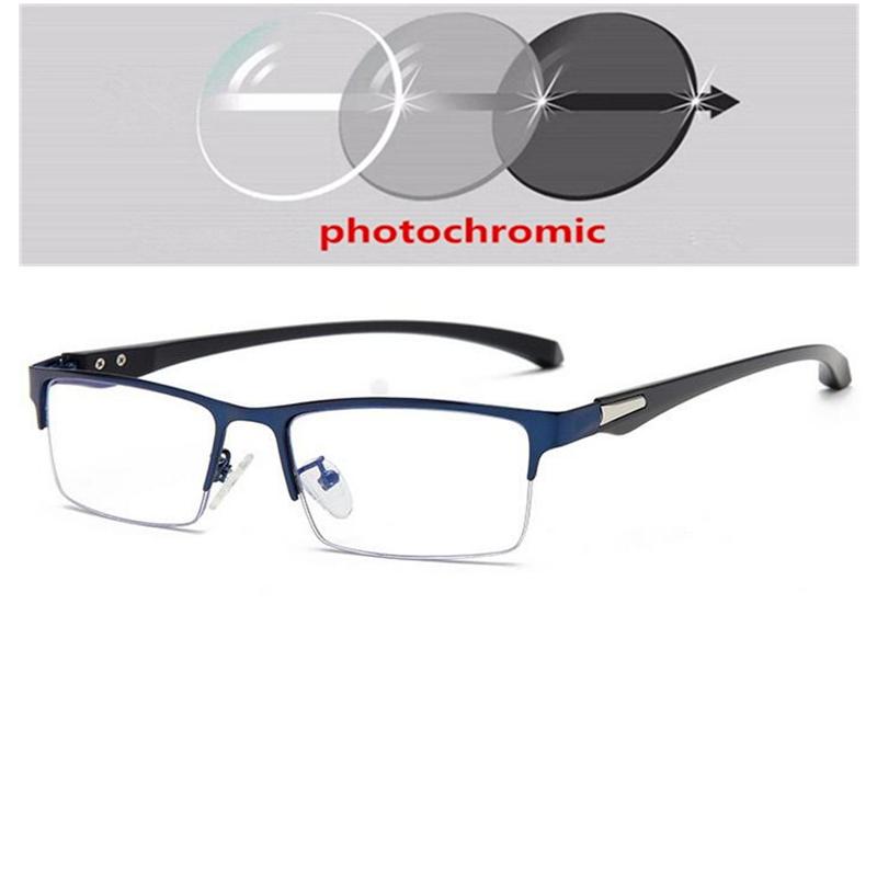 Blue Light Blocking Semi-Rimless Nearsighted Glasses Metal TR90 Prescription Eyewear 0 -0.5 -0.75 -1.0 Computer Glasses