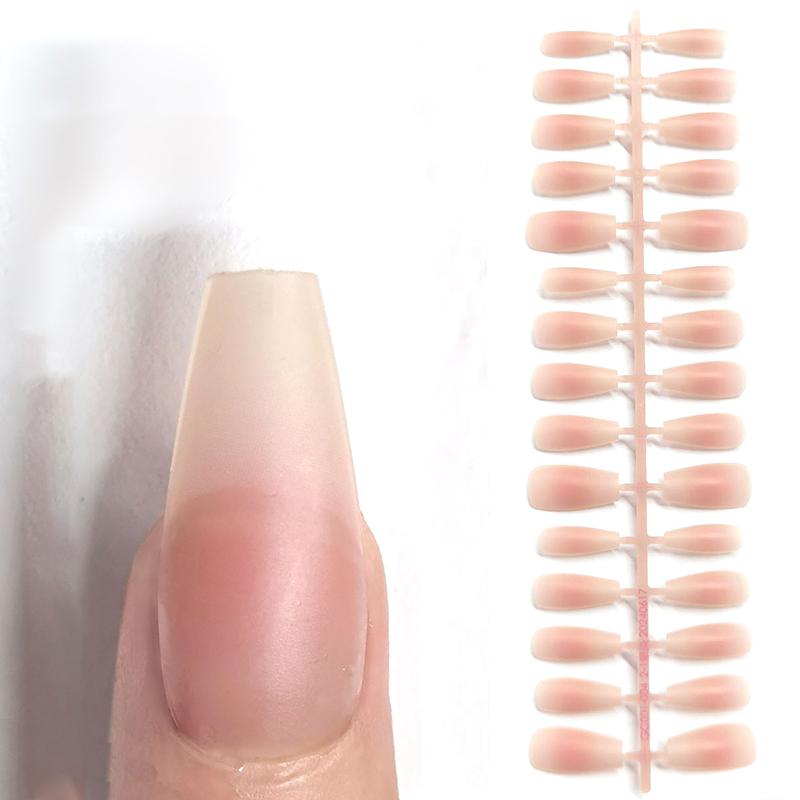 30Pcs Blush Color Fake Nails Removable False Nails Wearable Press On Fake Nails Nail Tips Nails Art Extension Tools