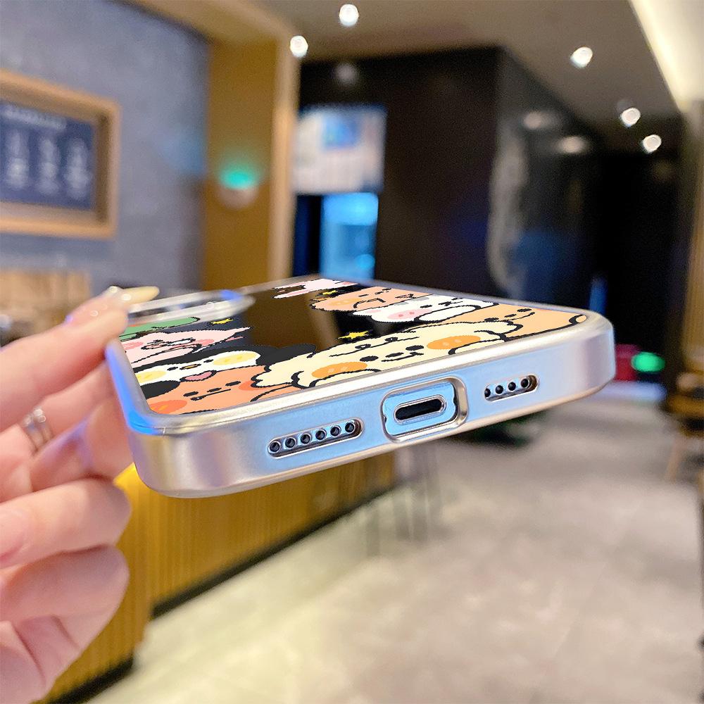 Hot-selling Internet celebrities cure small animals for Apple 16promax mobile phone case iPhone15 makeup anti-drop case