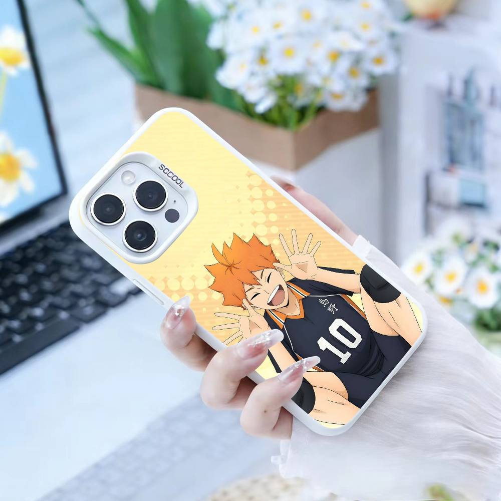 Anime H-Haikyuu Hinata Shoyo  Phone Case For iPhone17, 16,15,14,13,12 Pro Max white Candy Matte Shockproof Cover