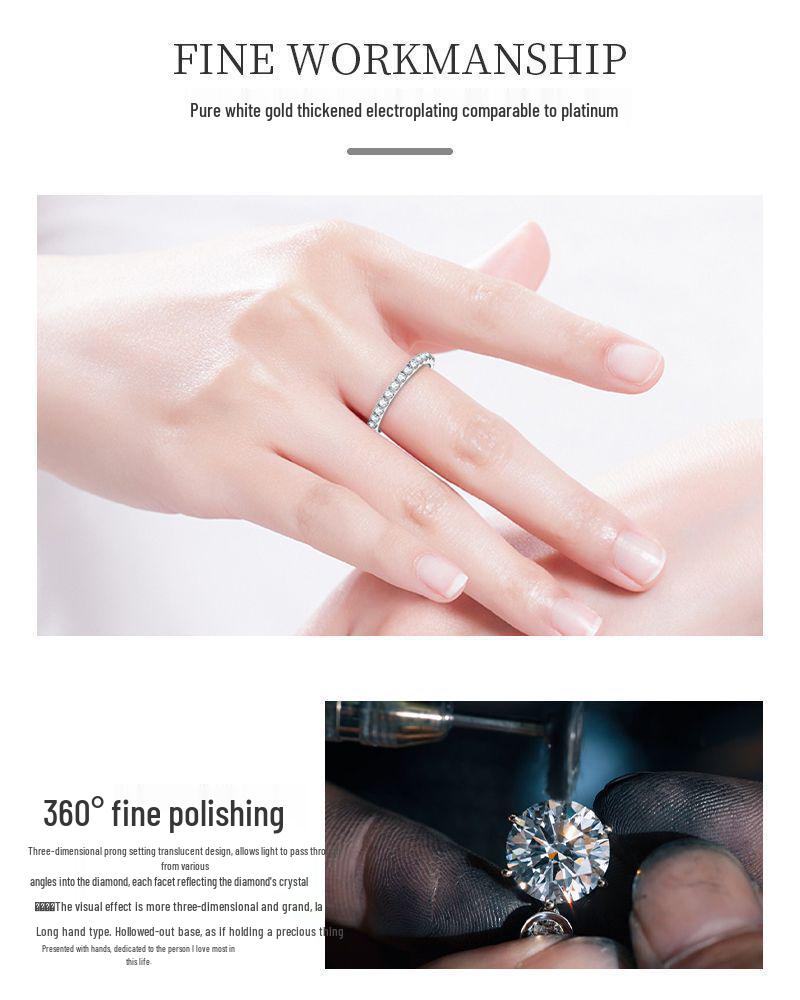 Sterling Silver Gypsophila Moissanite High-End Versatile Ring