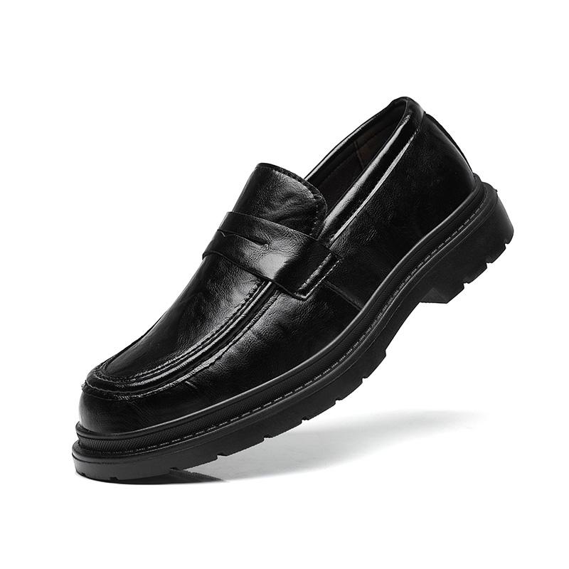 Black men's loafers Minimalist and design style Leisure Business Office Daily Office Party Leather shoes Gentleman adults