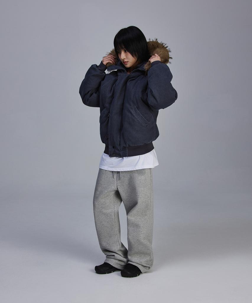 SCALLYWAG Flare Baggy Fleece-Lined Training Pants [Gray]