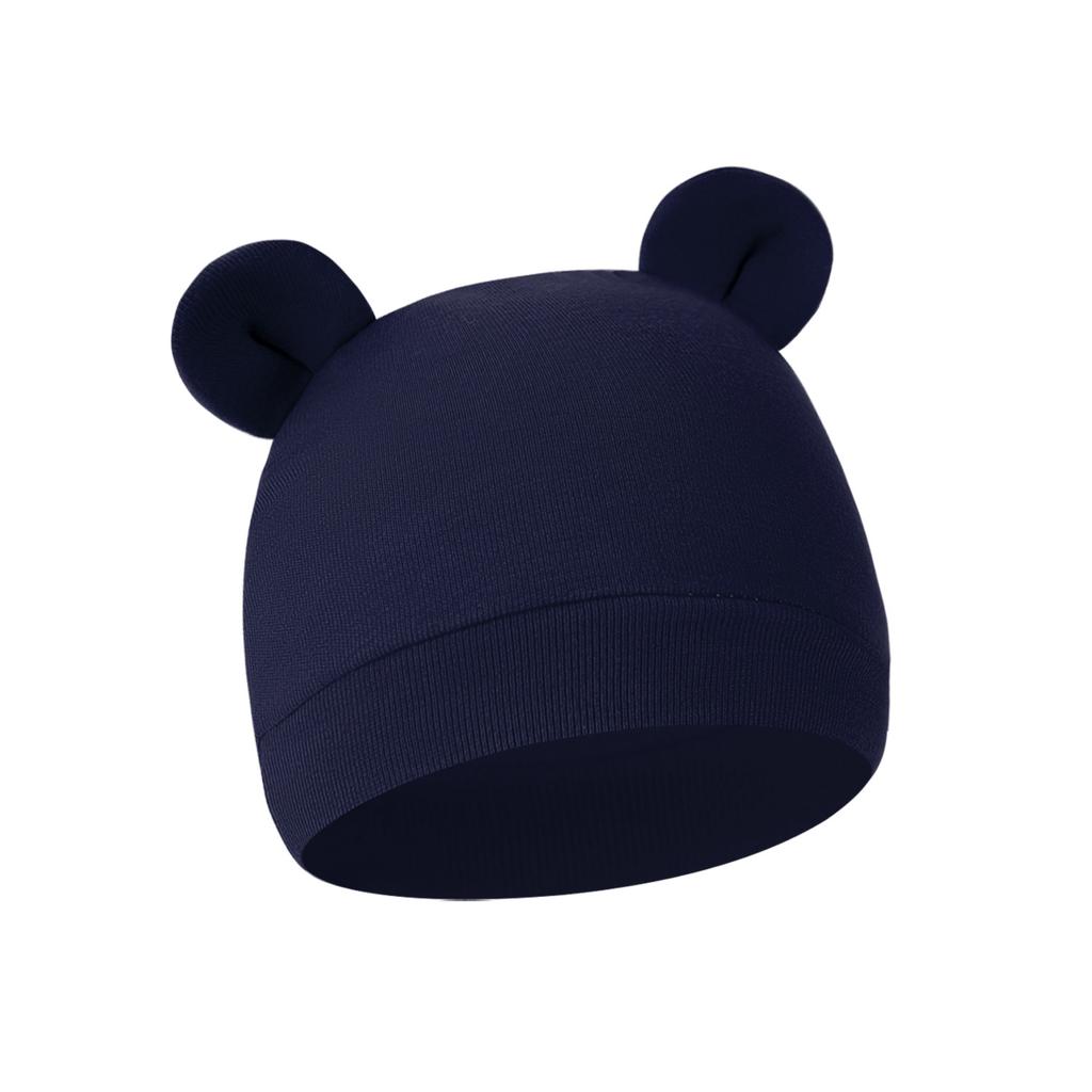 Newborn Baby Solid Color Single Layer Mickey Hat Cute Ear Pullover Cap for Baby Boys Girls