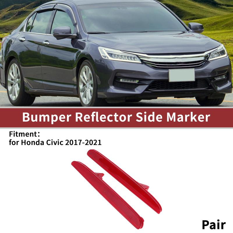 X Autohaux 1 Pair Bumper Reflectors for Honda Civic 2017- No.33555TDJJ01
