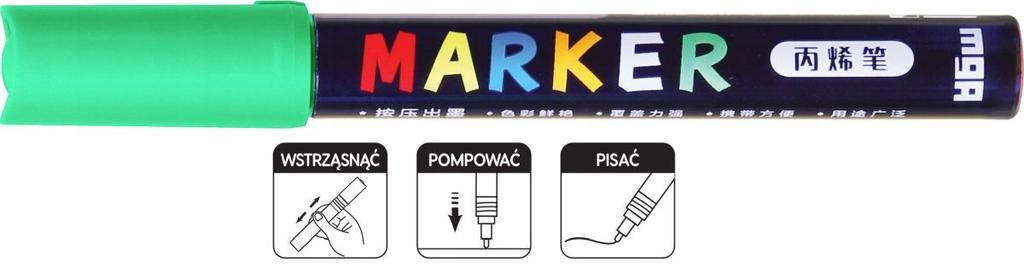 Marker akrylowy 1-2 mm zielony neon MG A'6 4471