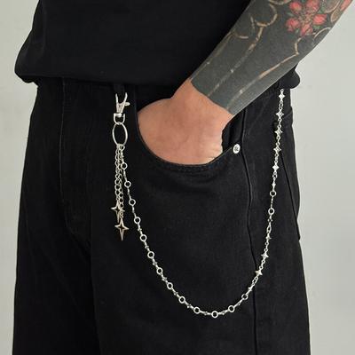 Hiphop Goth Creative Pendant Keychain Waist Belt Men Women Vintage Trouser Hipster Jeans Chain Jewelry