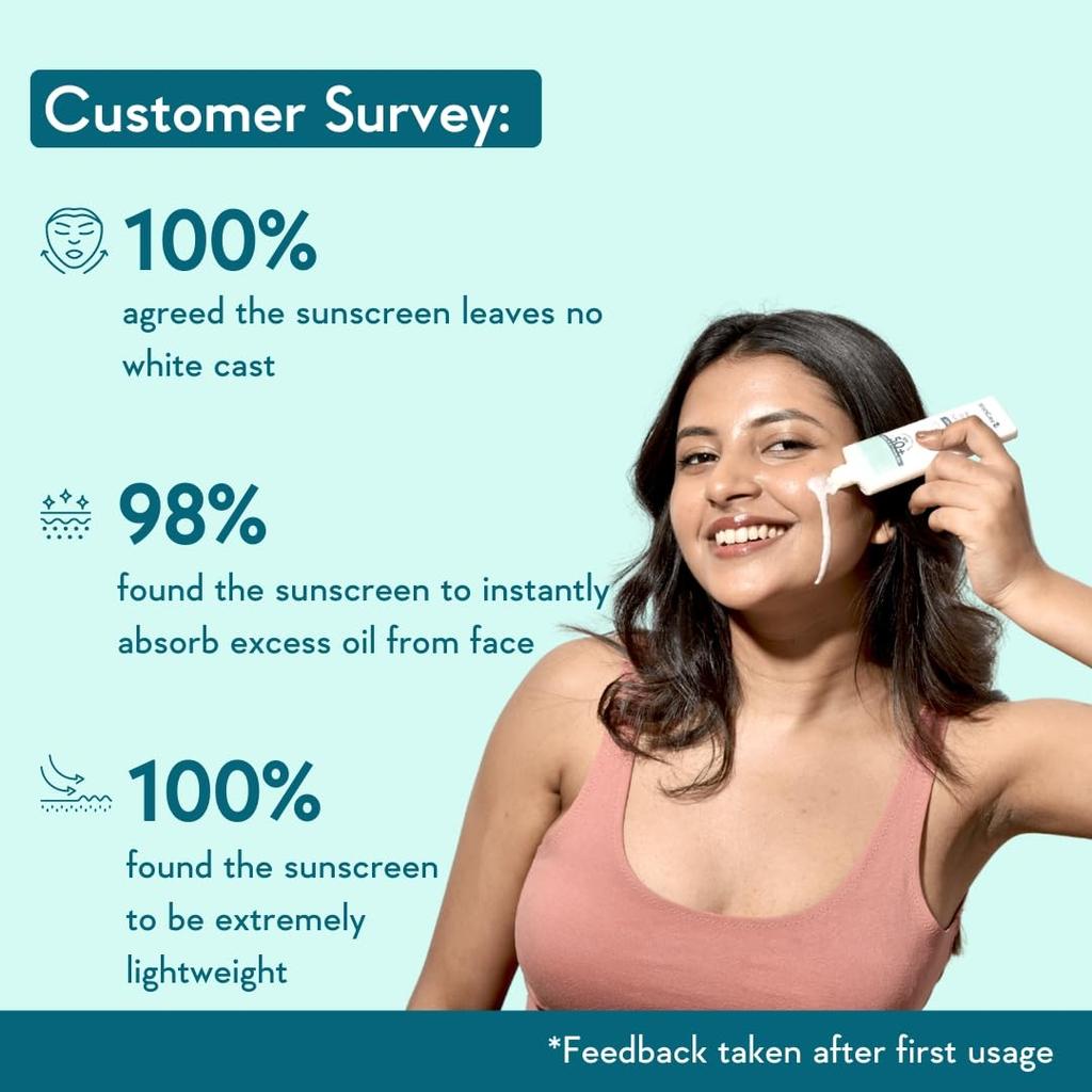 WishCare 50g Niacinamide Oil Balance Fluid Sunscreen SPF 50 PA++++ Matte Lightweight Face Protection