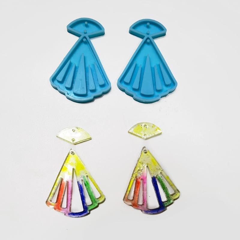 DIY Art Crafts Ear Studs Casting Mold Handmade DIY Earrings Silicone Mold Eardrops Danglers UV Crystal Resin Epoxy Mold