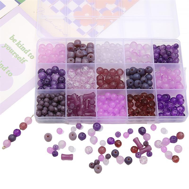 Lila Farbe Kristall Glas Perlen Lose Platz Perlen für Armband Halskette DIY Schmuck Handwerk Machen Zubehör