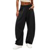 Women's Elastic Waist Sweatpants with Pockets Color Loose Fit Casual Joggers