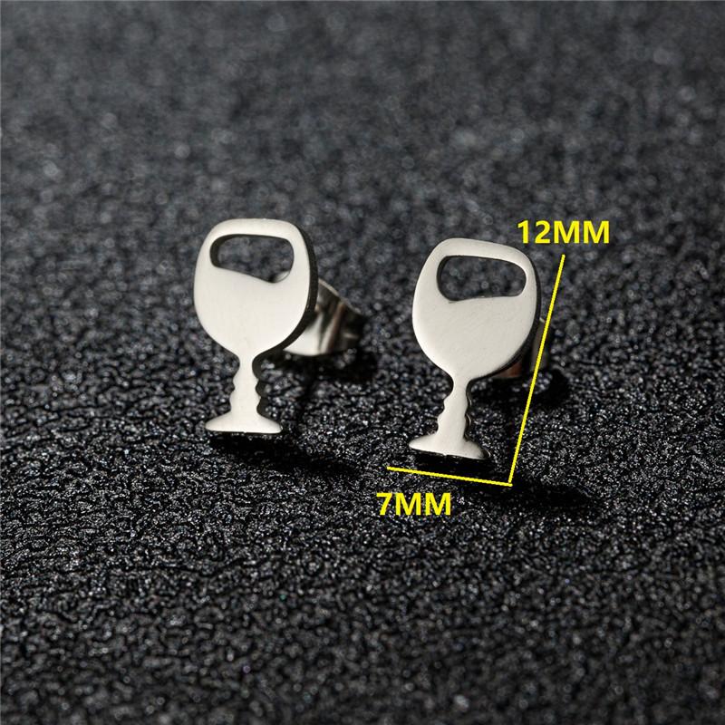 Golden Minimalist Stainless Steel Stud Earrings for Women Circle Hexagon Cross Square Cup Earings Piercing Jewelry Gifts
