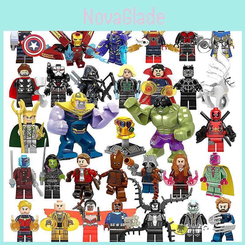 Marvel Superhero Boy Puzzle Building Block Toy Set 32pcs Plastic Material 4.5cm Height