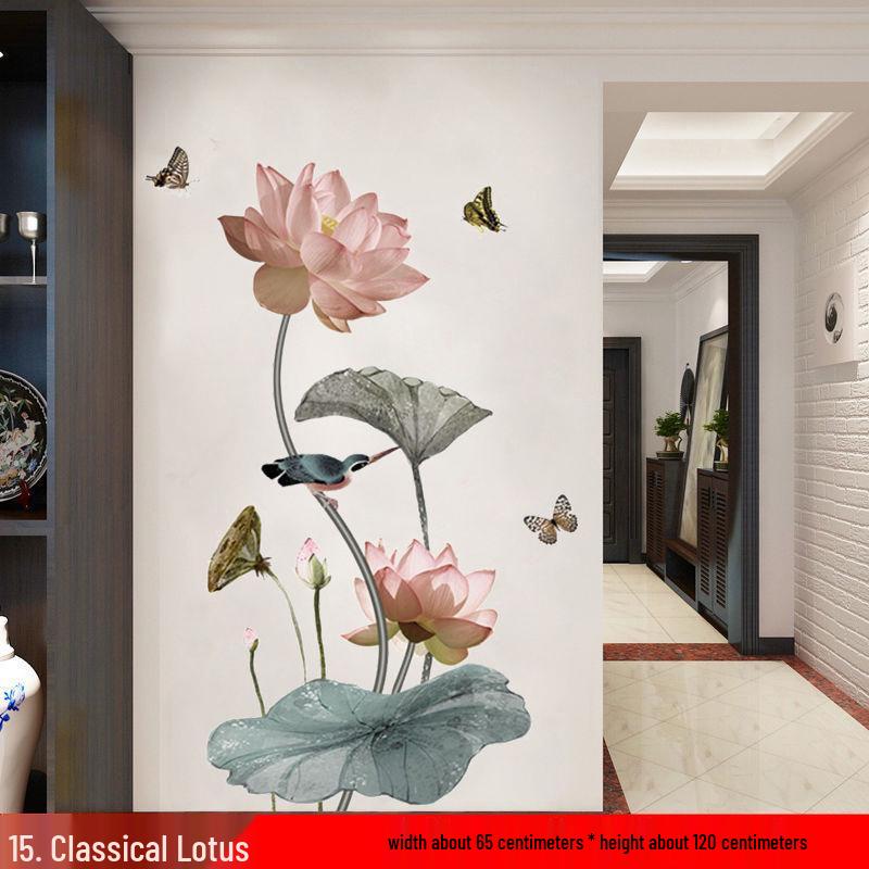 Adesivi murali autoadesivi in stile cinese per decorazione di soggiorno e camera da letto