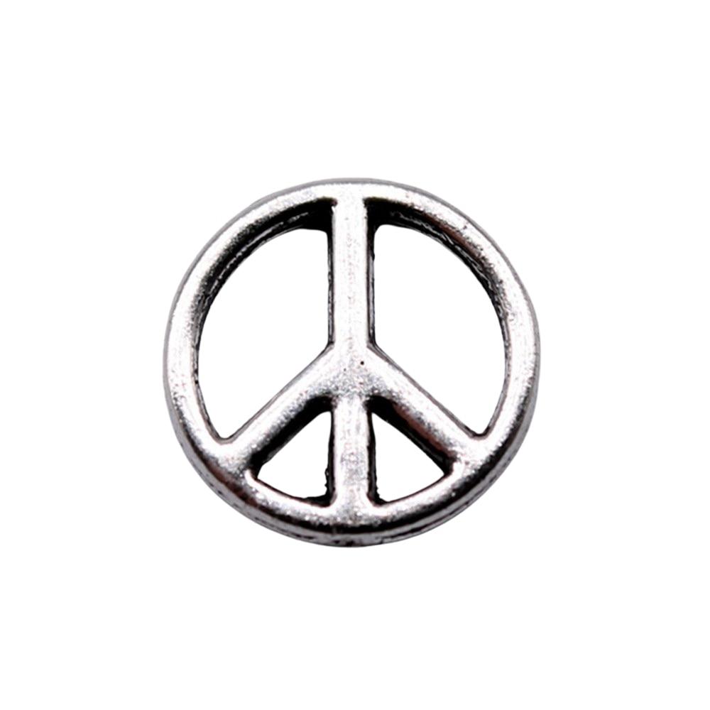 

40шт Подвески с Символом Мира Подвески Античное Серебро Цвет Цинковый Сплав 10X10мм