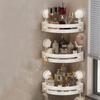Suction Cup Storage Organizer Wall Mounted Wall Corner Shelf Corner Shelf Organizer  Toilet Area