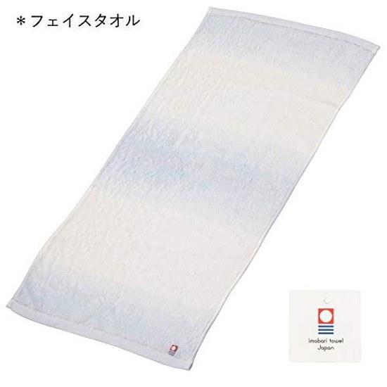 Nishikawa Imabari Towel Gift Face 1 Piece White Color 100 Cotton Soft Made Japan Box Included Blue