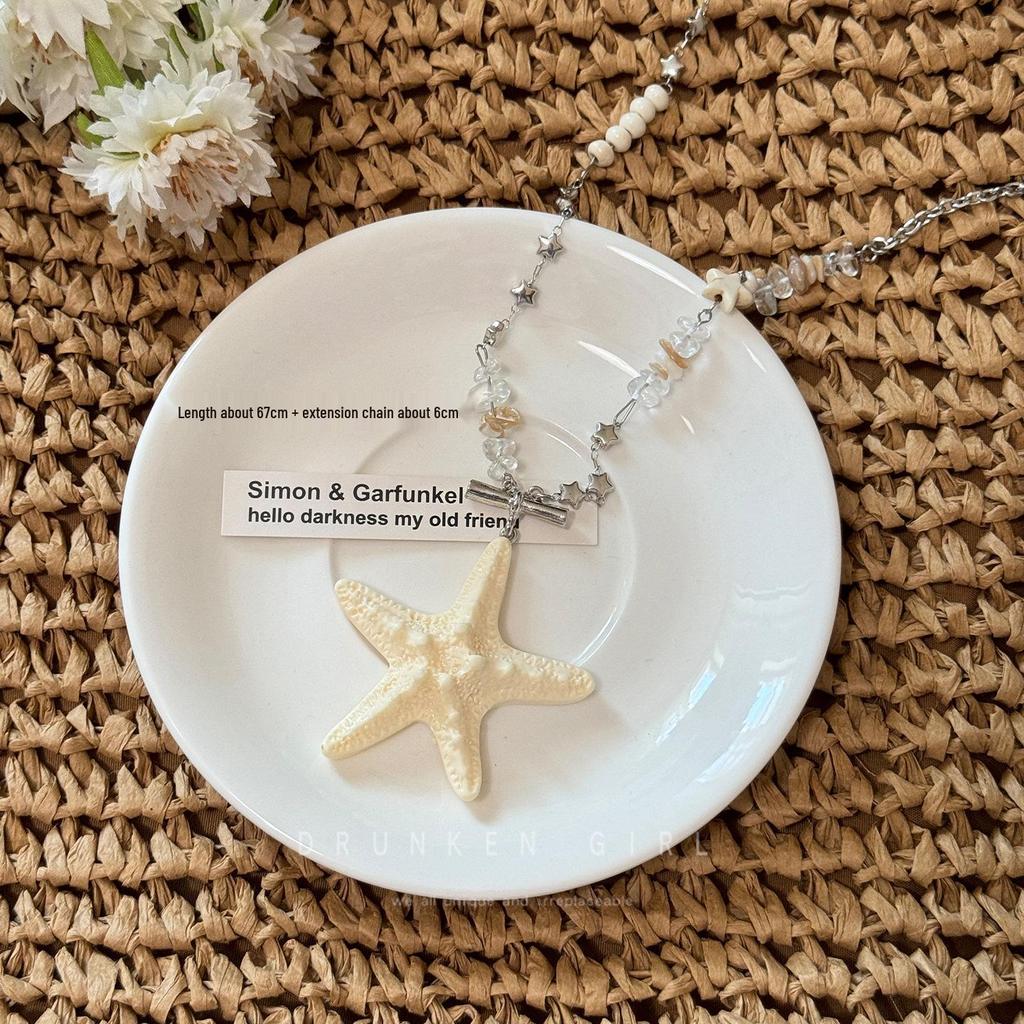Bold Dopamine Color Block Starfish Necklace & Sweater Chain - Women's 2025 Collection