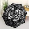 Wild Tiger Mandala: Unique Circular Art Print for WallsUmbrella, Portable 3-Fold Compact Umbrella for Men & Women Gift