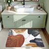 1pc Modern Art Style Abstract Plant Pattern Doormat, Machine Washable, Polyester Fabric, Suitable for Bedroom and Living Room