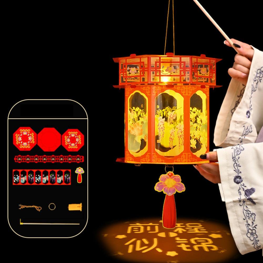 3D Chinese Style Lantern Blessings DIY Lantern Material Kit Festival Decoration Style A