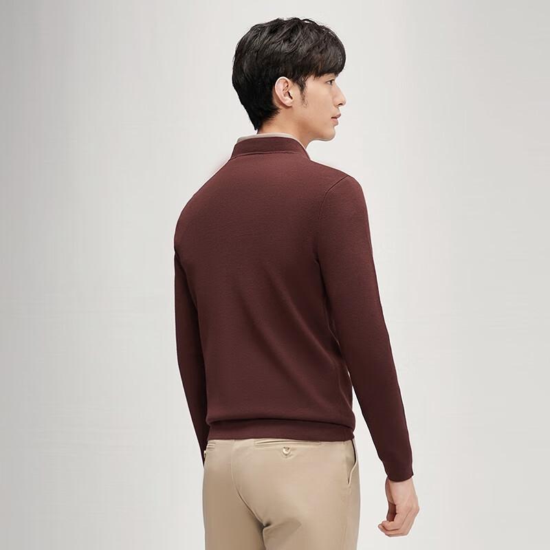 Qipai Men's Half-High Collar Wool Blend Sweater