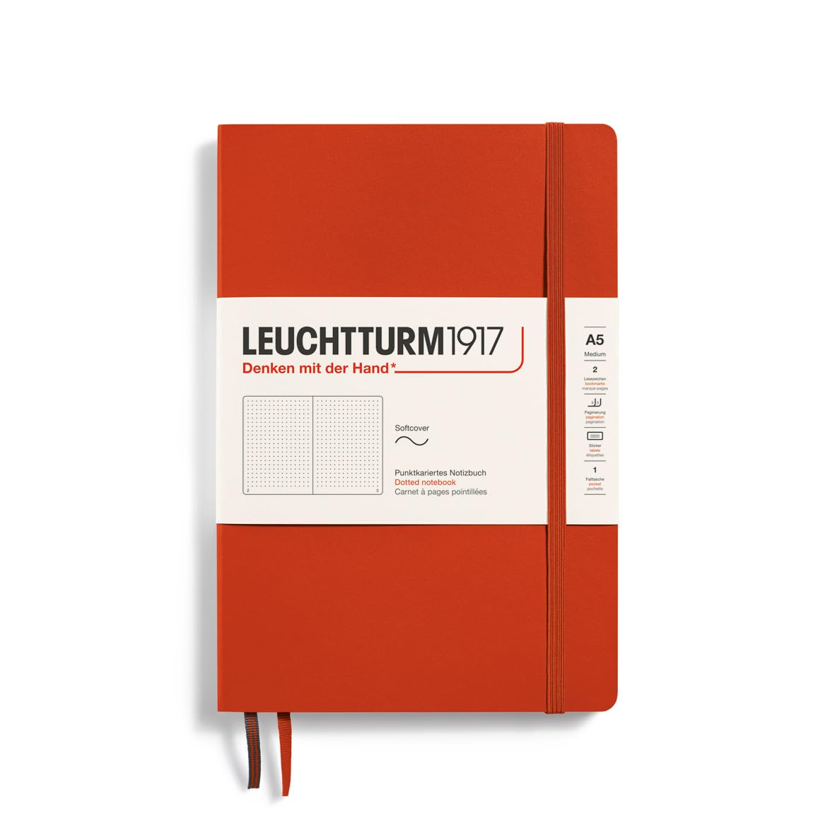 

Leuchtturm A5 Dotted Softcover Fox Officially Imported Notebook, Red, 367266,