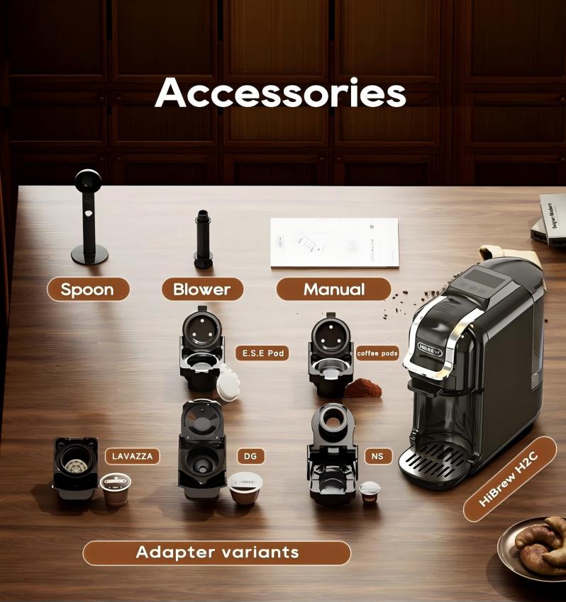 HiBREW H2C 5-in-1 Capsule Coffee Machine, 20Bar Pressure, Smart Touch Control, 7 Cup Sizes, Hot & Cold Brew