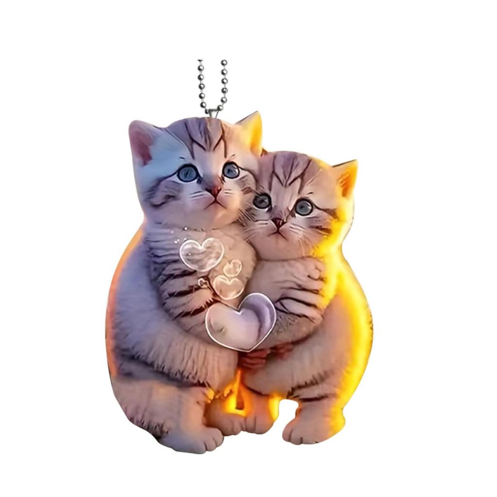 Acrylic cute cat pendant 1PCS plush toy car interior car hanging backpack keychain gift