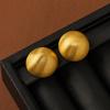 Elegant Frosted Gold & Silver Bean Earrings - Japanese & Korean Design, High-End Metal Style for Women
