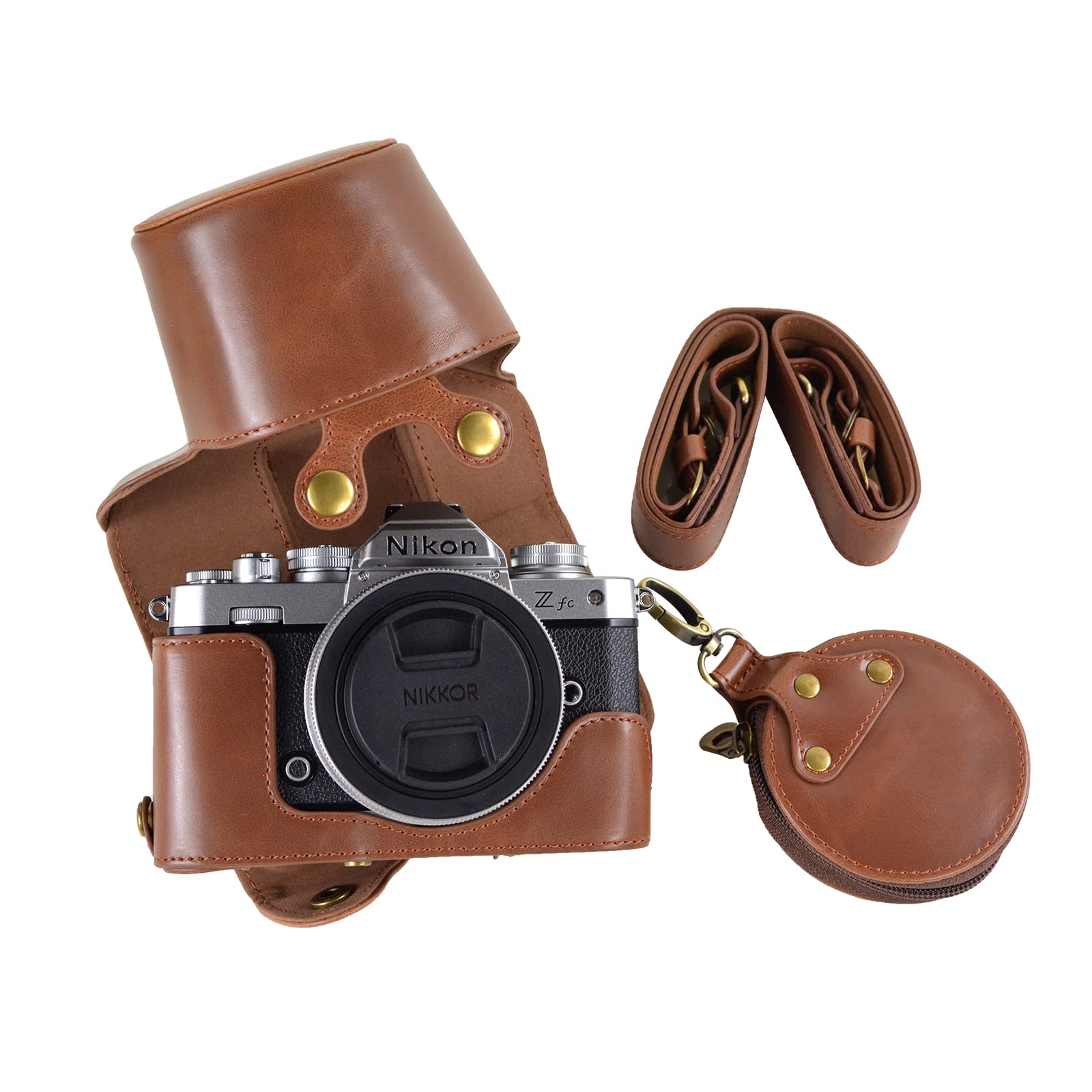 

kinokoo Nikon Z FC Mirrorless Camera Compatible with Includes Protective Camera Case with Interchangeable Tripod PU Leather Case, 28mm/16-50mm Lenses,