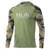 HUK Mens Long Sleeve Hooded Fishing Shirt UPF50 Breathable Quick Dry Clothing