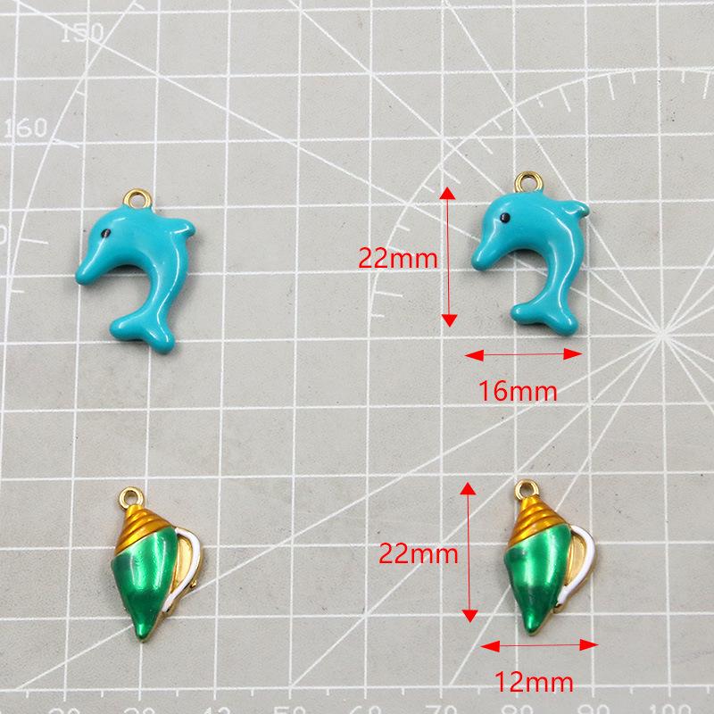 Colorful Seashell & Dolphin Stainless Steel Pendants - 2 Styles, Creative Animal Ornaments