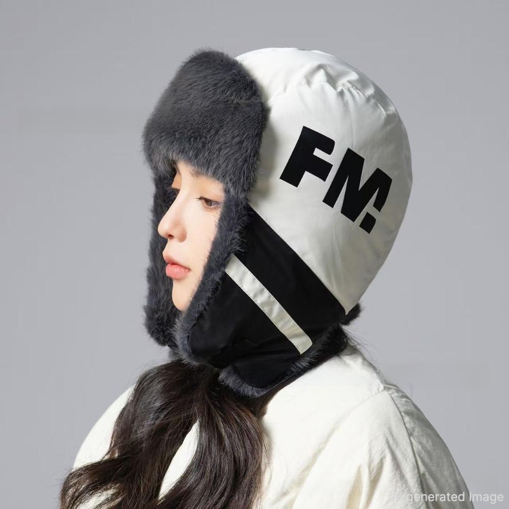 Winter Knit Trapper Hat Fleece Lined Thickened Earflap Beanie Windproof Warm Cold Weather Cap