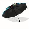 1pc Skull Flowers Automatic Open/Close Umbrella, Portable Folding Umbrella for Travel, Themed Events, It is suitable as a gift for various festivals,